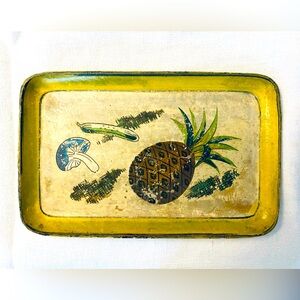 Vintage Barware / Dresser / Jewelry Japan Tray painted - Paper Mache Pineapple